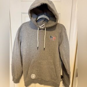 Men’s GOAT USA Gray Hooded Sweatshirt with Embroidered Design